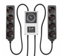 LUMii Black Timer Contattore 8 Vie Schuko per Luci Piante Programmabile