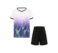 LumiJour Bambini Completo Calcio Bambino Uniformi Allenamento Tshirt Ragazzo Bianco Viola 9-11 anni