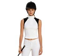 LumiJour Donna Camicetta Spettacolo Equitazione Camicia da Concorso Bambina Bianco e Nero S