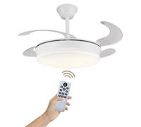 LUMIKING Ventilatore da Soffitto Silenzioso con Luce LED a 3 Temperature - 4 Pale, Motore DC 30W, Funzione Estate/Inverno e Telecomando (S (92 cm))