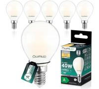 Lumiled Lampadina a LED P45 E14, ultra efficiente 2,2 W, 470 lm, ricambio da 40 W, 2700 K, bianco caldo, filamento in vetro smerigliato, a forma di goccia, angolo di diffusione