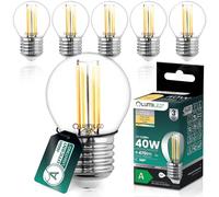 Lumiled Lampadina a LED P45 E27, ultra efficiente 2,2 W, 470 lm, ricambio da 40 W, 2700 K, filamento bianco caldo, vetro trasparente, a forma di goccia, angolo di diffusione di