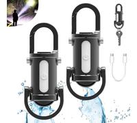 Lumilink Mini Torch, Mini Torcia Portachiavi Lumilink, Mini Torcia per Alimentazione di Emergenza, Portatile Ricaricabile Impermeabile per Campeggio All'aperto (2PCS-B)