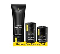 Lumin - Dark Circle Repair Set - Skin Care Kit for Men - Dark Circle Defense, Charcoal Face Wash, Moisturizer - Helps with Tired Eyes, Dark Spots, Uneven and Dull Skin - 2 Month supply