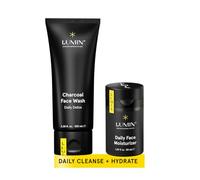 Lumin - Fundamental Duo Set - Skin Care Kit for Men - Charcoal Face Wash and Moisturizer - Cleanse, Protect and Fight Signs of Ageing