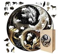 LUMIN TUTU Puzzle in legno per adulti, 300 pezzi, 29 cm x 29 cm, puzzle in legno, per adulti e bambini, perfetto per decorazioni e regali, puzzle in legno con scatola di legno (drago)