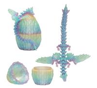 LUMIN TUTU Uovo di drago con drago, drago 3D nell'uovo con ali, giocattolo misterioso drago, 13 cm, uova di drago per collezionisti, compleanni e decorazioni (macaron)