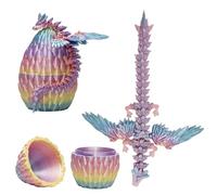 LUMIN TUTU Uovo di drago con drago, drago 3D nell'uovo con ali, giocattolo misterioso drago, 15 cm, uova di drago per collezionisti, compleanni e decorazioni (multicolore)