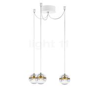 Lumina Limbus Cluster LED 3 fuochi, ottone/rosone bianco