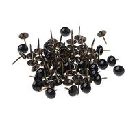 LuminaCreek 100 pezzi chiodi for tappezzeria in ottone antico, puntine for mobili, puntine da disegno, ferramenta, decorazione usuale(Black)