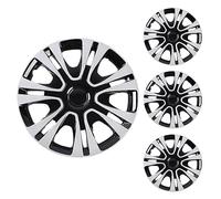 LuminaCreek Coprimozzi compatibili con un'ampia gamma di modelli di auto. Ampia varietà di colori e dimensioni. Copricerchi di qualità premium, argento nero, 15 pollici.