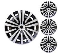 LuminaCreek Coprimozzi da 14 pollici, set di coprimozzi in argento e nero, set di 4 coprimozzi