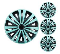 LuminaCreek Coprimozzi da 14 pollici, set di coprimozzi multicolore, 4 coprimozzi, decorazione for auto, azzurro e nero