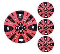 LuminaCreek Coprimozzi for auto da 14 pollici, copricerchi universali di ricambio, set di coprimozzi R14(Red Black)