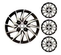 LuminaCreek Coprimozzi universali 15 compatibili con un'ampia gamma di modelli di auto. Ampia varietà di colori: adatti a copricerchi di qualità premium.(Silver Black)