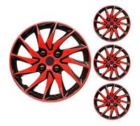 LuminaCreek Coprimozzi universali 15 compatibili con un'ampia gamma di modelli di auto, ampia varietà di colori - adatti a copricerchi di qualità premium, rosso nero