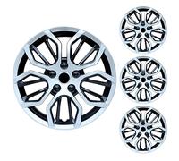 LuminaCreek Coprimozzi universali da 14 pollici, compatibili con un'ampia gamma di modelli di auto, ampia varietà di colori, accessori decorativi for auto, argento e nero