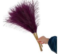 LuminaCreek Pampas Grass Grande 5/10/20 Pezzi Artificiale Pampas Grass Bouquet Festa Matrimonio Decorazione Casa Pianta Simulata Fai da Te Finto Fiore Canna Decorazione(Dk Purple,5PCS)