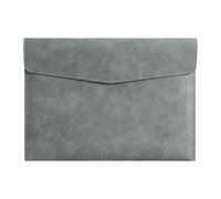 LuminaCreek Portadocumenti in pelle PU, colore grigio, 331x240 mm, for ufficio, casa e viaggio