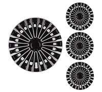 LuminaCreek Set di 4 coprimozzi in argento e nero, coprimozzi di varie misure, accessori for auto(13 inches)