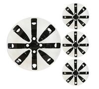 LuminaCreek Set di 4 coprimozzi universali for cerchi da 14", coprimozzi for cerchi da 14 pollici, bianco e nero