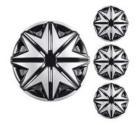 LuminaCreek Set di coprimozzi da 15 pollici, coprimozzo decorativo for cerchi, accessori for auto, esterni(Silver Black)