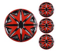 LuminaCreek Set di coprimozzi da 15 pollici, coprimozzo decorativo for cerchi, accessori for auto, esterni(Red Black)