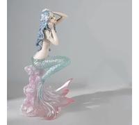 LuminaCreek Statuetta di Sirena, Pesce, Ragazza, Scultura da Tavolo - Statua Decorativa, Ornamenti di Donna sul Fondo dell'Oceano(B)