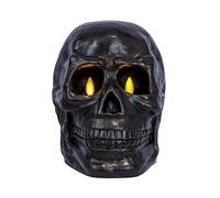 Luminara Candela a LED in vera cera, senza fiamma, con scheletro grande (14,9 x 19,1 cm), senza profumo, con timer, colore: nero