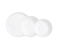 Luminarc Ammonite Servizio da tavola in Vetro Opale Extra Resistente per 6 Persone, 18 Pezzi, Senza BPA, Made in France, Bianco