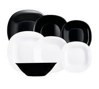 Luminarc Carine Servizio Piatti 19 Pz, Vetro, BiancoYNero