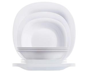 Luminarc Carine Servizio Tavola, Vetro Opale, 18 Pezzi, Bianco
