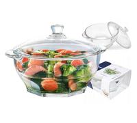 Luminarc - Ciotola da zuppa con Coperchio in Vetro, Granito, Ceramica, Vase 4,1 L, 2.5 L