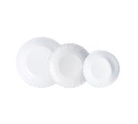Luminarc Feston Stoviglie Opal 18 pezzi - 6 persone opale adatto a microonde, adatto per frigorifero impilabile