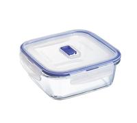 Luminarc Pure Box Active forma quadrata 1,22l - 1 Pezzo | Trasparente, formato quadrato, coperchio con 4 chiusure e valvola, adatto al microonde e al frigorifero, prodotto in Francia