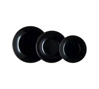 Luminarc Servizio Piatti 18 Pezzi Nero Plumi Vetro Temperato