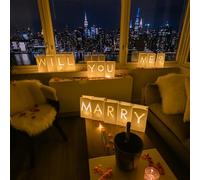 Luminary Sacchetti di Carta Decorazioni proposta di Matrimonio Will You Marry Me? Illuminano Lettere Segno con luci LED Incluse per Festa di Fidanzamento, proposte