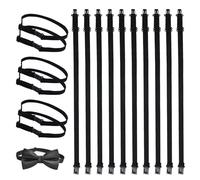 LuminaryLair 10 Pezzi Fascia per Papillon Elastico,40×1.1cm Regolabile Estensore Cravatta,Nero Regolabile Bowknot Papillon Elastico Cinghia Estensore Fasce,Adatto per Abito, Jk, Fai Da Te, Matrimonio