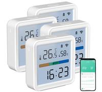 Luminea Home Control registratore temperatura: Set di 4 Sensore di temperatura e umidità WLAN, App, compatibile con Amazon Alexa, Google Assistant e Siri (termometro Elesion)