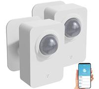 Luminea Home Control sensore pir zigbee: Set di 2 Sensore di movimento ZigBee PIR, 8 m di portata, angolo di rilevamento di 128° (movimento, rilevatore con app mobile, wifi)