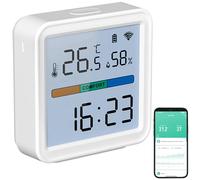 Luminea Home Control termometro wifi: Sensore di temperatura e umidità Wi-Fi, App, compatibile con Amazon Alexa, Google Assistant e Siri (termometro igrometro wifi, Google Home, clima)