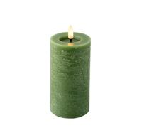 LUMINEO Candela di Cera a LED Verde, ø7 x 15 cm