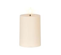 Lumineo Candela solare a LED per esterni, 7 x 10 cm, in plastica, decorazione da giardino, per esterni e giardino, funzionamento a batteria, candela decorativa, colore crema, bianco caldo