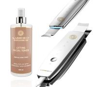Lumineo Dispositivo esfoliante ad ultrasuoni con 4 funzioni: ultrasuoni, ioni, EMS, LED, rimozione di punti neri, acne, detergente per pori, peeling, tonnellata da 400 ml (lifting)
