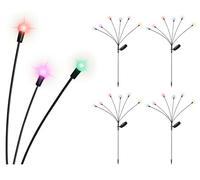 Lumineo Illuminazione solare per esterni, 70 cm, 6 LED, in plastica, set di 4 lampade solari per giardino, lampada da giardino, lampada solare, lampada da giardino, lampada da giardino, decorazione da