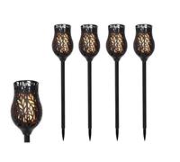 Lumineo Lampada solare a LED, 42 cm, in plastica, set da 4 pezzi, per giardino, per esterni, da giardino, colore nero