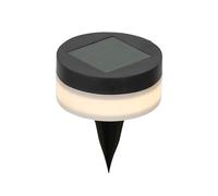Lumineo Lampada solare a LED da vialetto, 9 x 12 cm, in plastica, per giardino, aiuole, vialetti, luci da pavimento, colore nero/bianco caldo