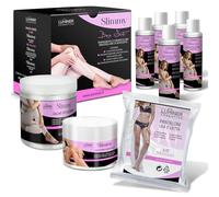 LUMINER Kit Anticellulite Gambe e Glutei con Collant Drenanti (Slimmy Box) | 5 Sedute Riutilizzabili con Sale del Mar Morto, Pantaloni in Cartene e Crema Corpo - INCI di Origine Naturale