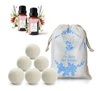 LUMINER® Palline Per asciugatrice, 6 Palle Per Asciugatrice Antipiega Con 2 Oli Essenziali Borotalco Domo 30413, Palline Di Lana Per Asciugatrice Con Profumatore Per Il Bucato…