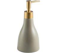 LuminescentDream Bottiglia Dispenser di Shampoo in Ceramica per Doccia,Dispenser di Sapone per Le Mani Conico per La Cucina,Dispenser di Liquido per Il Lavaggio Bianco E Oro